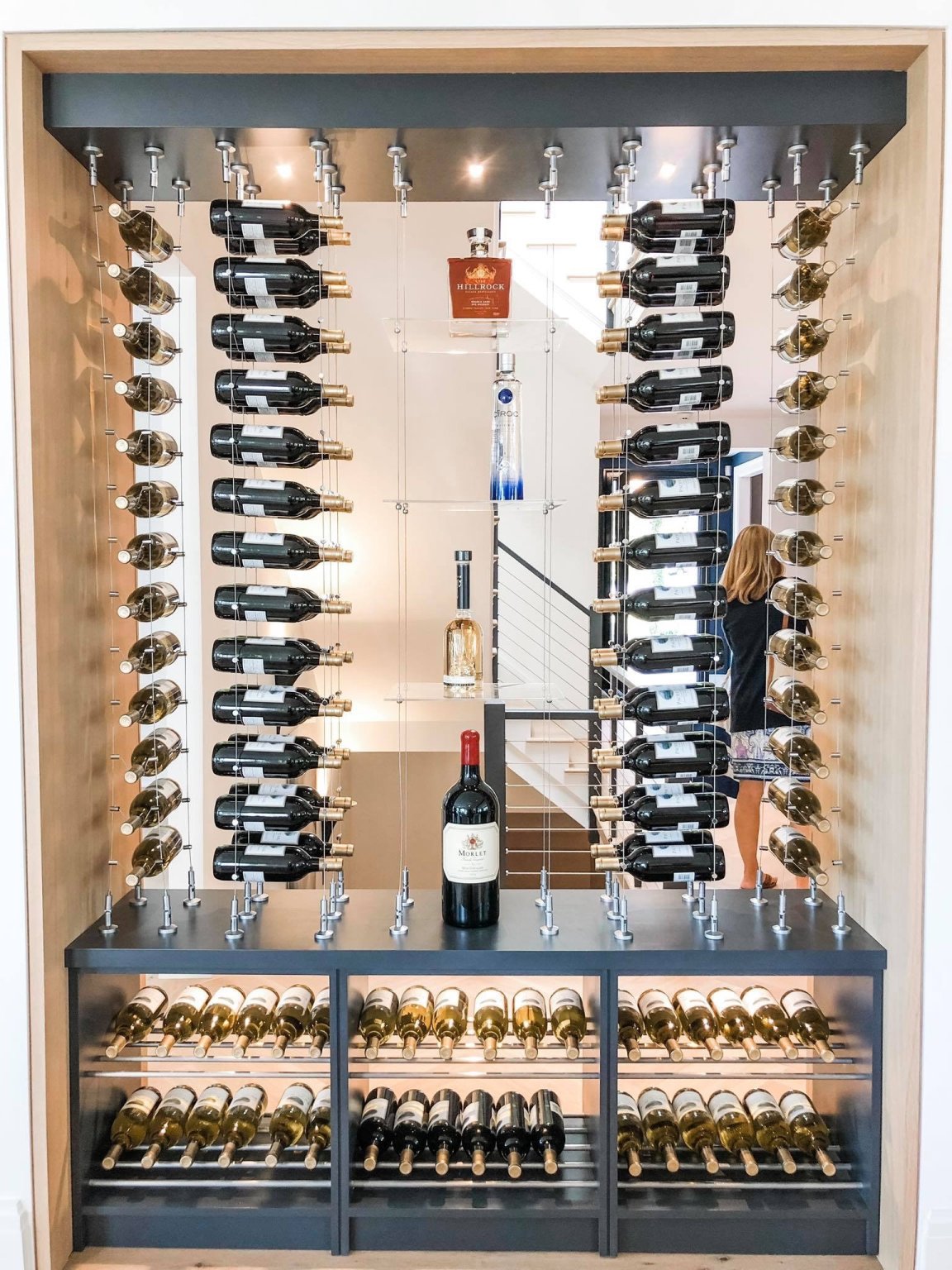 View of Creative Wine Bottle Display Ideas Using Cable Wine Systems in ...